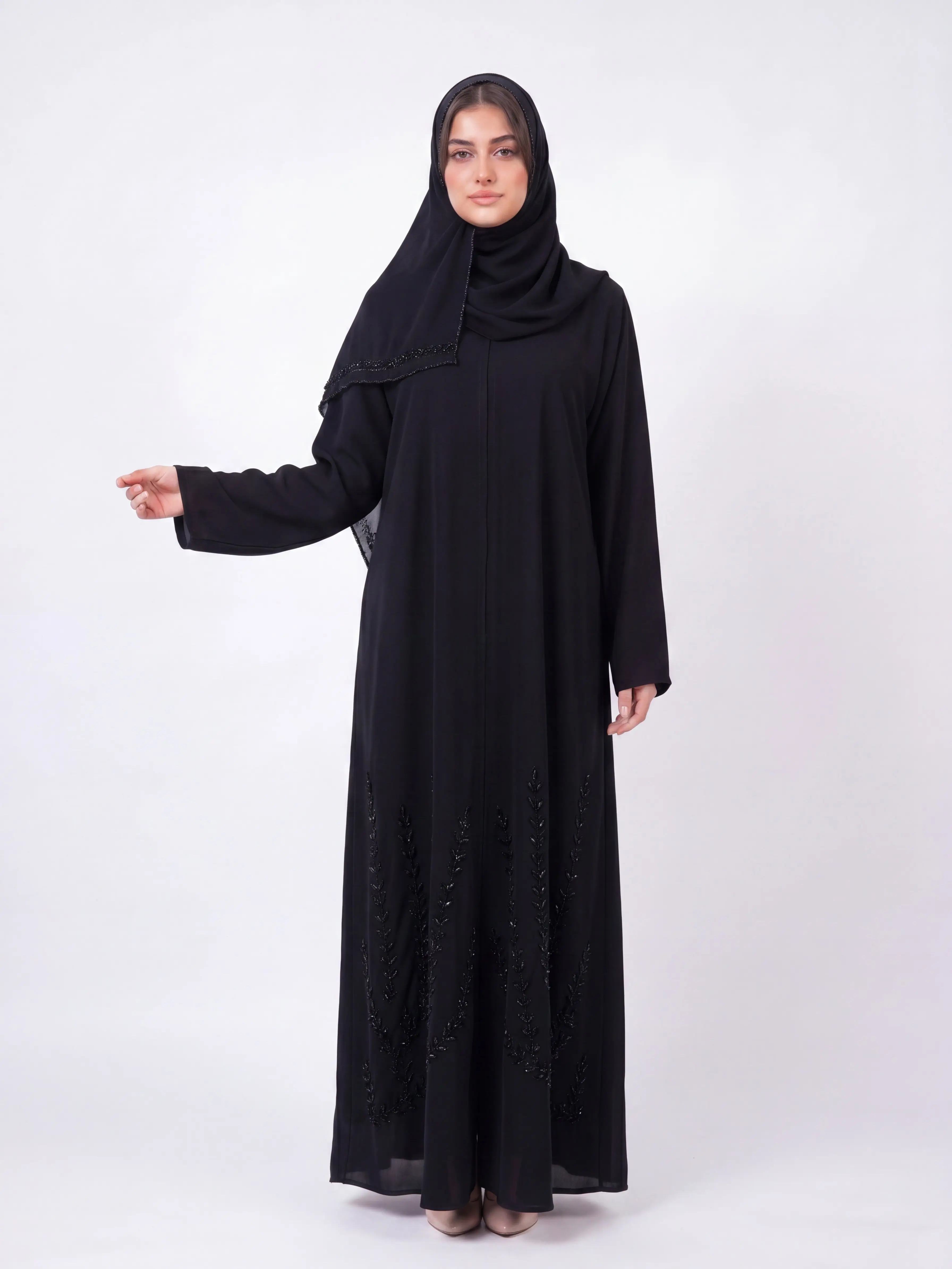 Laya Abaya Set - Embroidered Women's Abaya, Dubai Abaya, Abaya for Umrah, Perfect for Eid, Ramadan, Gifts for Her