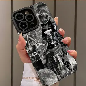 Silver Color Shiny Paris Eiffel Tower Design Shockproof Ultra-Thin Protective Phone Case Cover for iPhone 17/16/15/14/13/12/11/plus/pro Max, Dust-Proof & Stylish Gift, Accessories