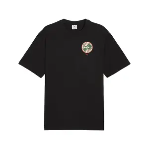 PUMA Mens Graphics Super Relaxed Crew Neck Short Sleeve Casual Tops Casual - Black