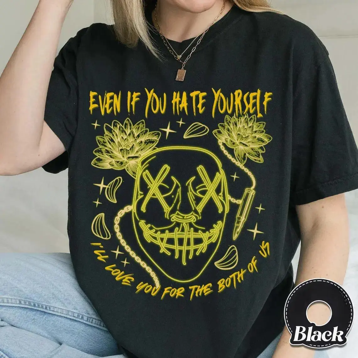 Mens Graphic Tee Love You For The Both Of Us God Of Fury Print Casual Design T Shirt Streetwear Style Crewneck Short Sleeve Soft Cotton Breathable Comfortable Fit Relaxed Fit Daily Wear Dark Romance Trendy Aesthetic Fashion Top