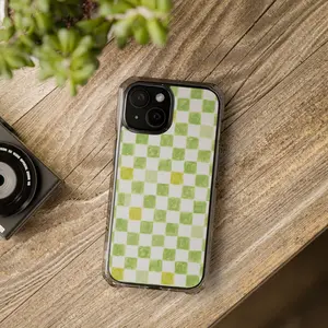 Mackenzie Childs Green Check Phone Case for iPhone 11–17 Series