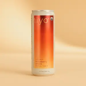 hiyo non-alcoholic functional seltzers - strawberry guava - organic social tonics (12-pack)