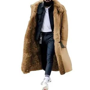 European and American Independent Station Hot-Selling Shearling Men's Coat Faux Leather Velvet Cross-Border Jacket Wish Four Colors Eight Sizes Extra Long