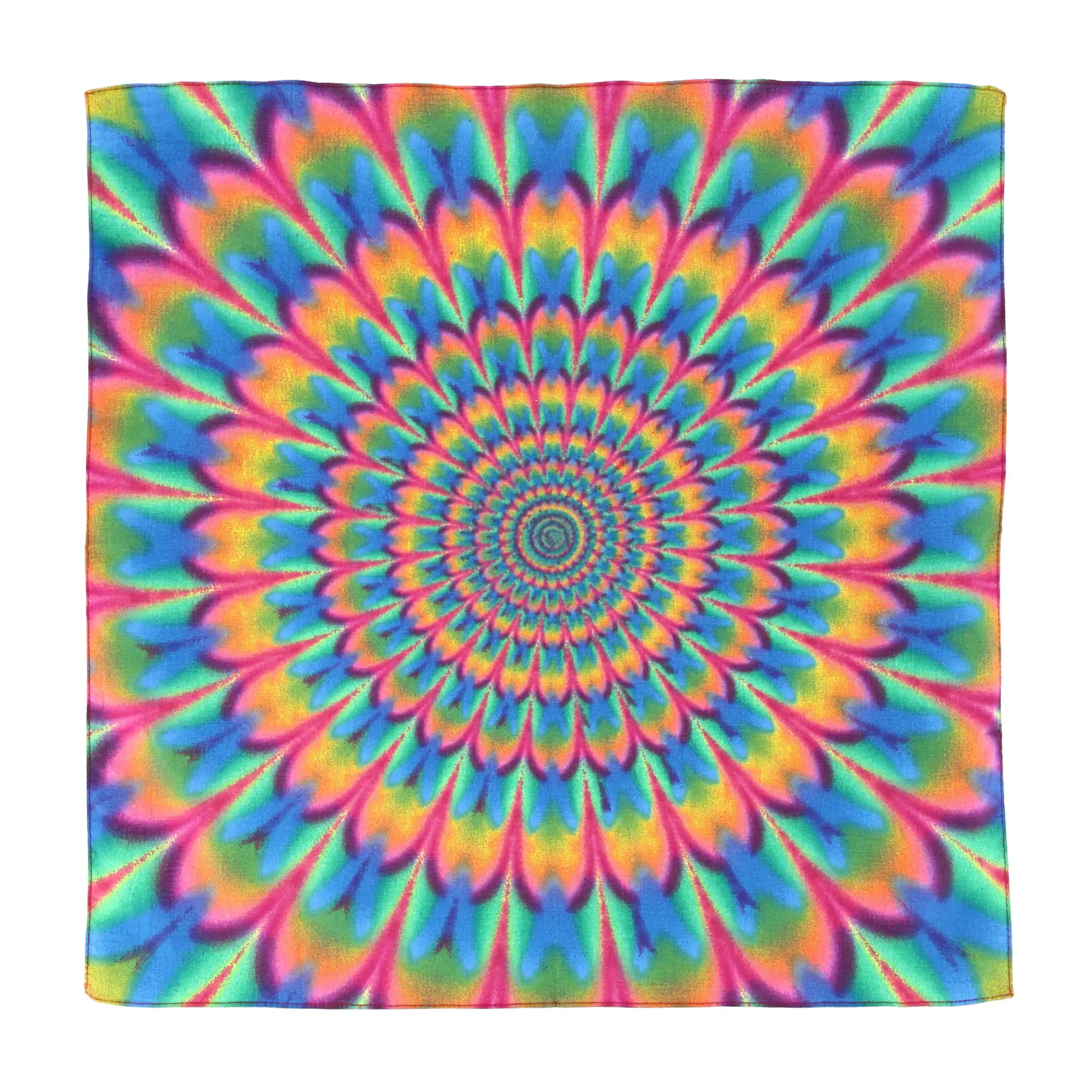 CTM Psychedelic Tie-Dye Bandana Handkerchief, Multi-Use Fashion Accessory for Headbands and Face Masks