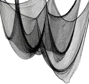 Set of 5 Creepy Cloths for Halloween - Black, 30x72 inches Each - Perfect for Spooky Indoor & Outdoor Decor - Ornaments Decoration