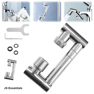 1440° Rotatable Faucet Aerator Extension, 2” Telescopic Extendable Design – All-Angle Control Rotating Swivel Faucet Aerator Extender, Kitchen & Bathroom Sink Sprayer Attachment, Dual-Mode Splash