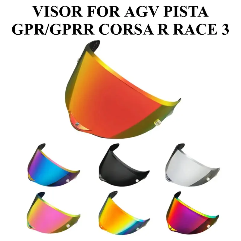 AGV PISTA 1 Piece Motorcycle Helmet Visor, Replacement Shield for GPR GPRR CORSA R RACE 3, UV Protection, Anti-Scratch, Fine Toughness, High Flexibility Polycarbonates Moto Accessory, 1-10Mm Error, One-Piece, Pc