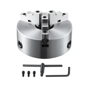 VEVOR 3-Jaw Lathe Chuck,  8'', Self-Centering Lathe Chuck, 0.16-8 in/4-200 mm Clamping Range with T-key Fixing Screws Hexagon Wrench, for Lathe 3D Printer Machining Center Milling Drilling Machine