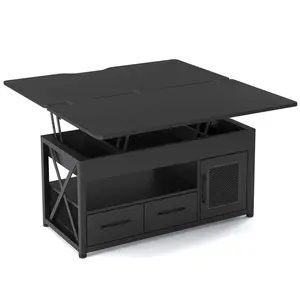 Sikaic 40in Lift Top Coffee Table Black