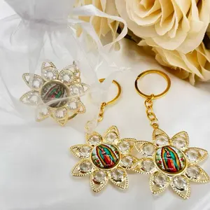 12pcs Virgin Mary Keychain Bundle Set - Key Charm Accessories for Baptism, First Communion Festive Party Supplies
