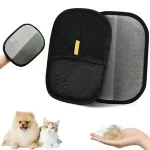 Pet Hair Removal Gloves, Reusable Electrostatic Pet Hair Remover Tool, Washable Double-Sided Pet Grooming Gloves for Furniture & Car Seats