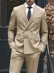 Men'S Formal Suit Two-Piece Set, Single Button Collared Blazer and Pants, Formal Wear, Suitable for Interviews, Business Professional Occasions, and Daily Casual Parties