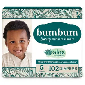 bumbum Luxury Skincare Disposable Diapers - Size 5 - 102ct