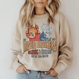 Heating and Cooling We Are Too Much Sweatshirt, Miser Brothers Heating And Cooling Shirt, The Year Without A Santa Claus Shirt, Miser Brothers Sweater, Xmas Gift Cotton Crewneck