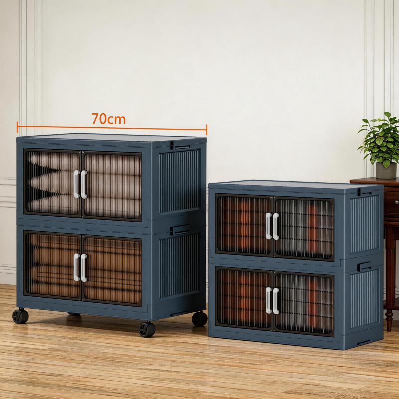 5 Tier Plastic Storage Bins with Wheels Stackable Foldable Collapsible Organizer for Home Kitchen Bathroom Efficient Space Saving 5 Tier Plastic Storage Bins with Wheels Stackable Foldable Collapsible Organizer for Home Kitchen Bathroom Efficient Space Saving