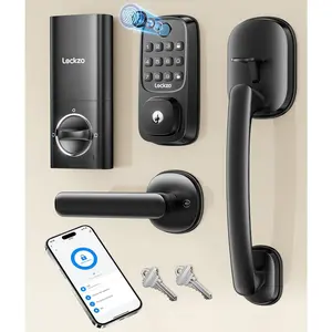 Deadbolt Lock with 2 Lever Handles, Front Door Lock Set, Lock, App - Auto Lock, Long Battery Life, Home Basic Locks