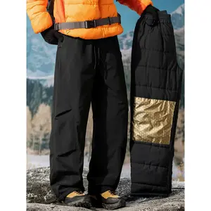 Men's Ultra-Thick Fleece Graphene Heated Winter Ski Pants, Essential Snowboarding Gear, Warm and Comfortable Winter Clothing, Outdoor Clothing