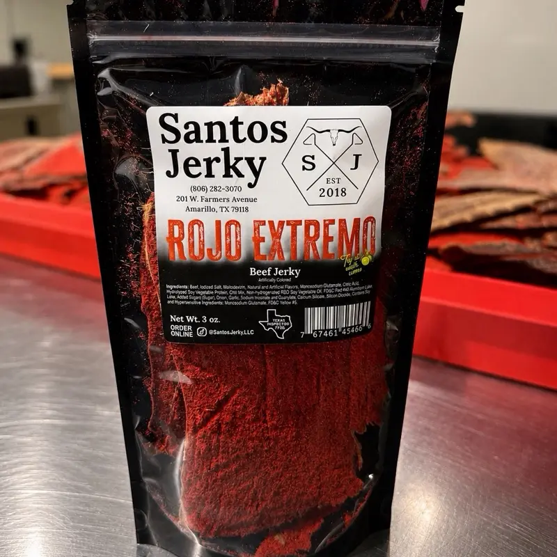 ROJO EXTREMO Spicy Beef Jerky — Santos Carne Seca | Hot Red Seasoning ROJO EXTREMO Spicy Beef Jerky — Santos Carne Seca | Hot Red Seasoning