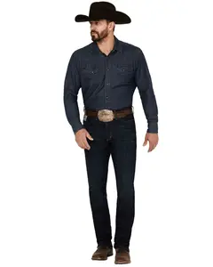 Cinch Men's Silver Label Dark Wash Slim Straight Stretch Denim Jeans - Mb98034007