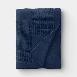 50"X 60" Washed Knitted Throw Blanket Blue - Threshold