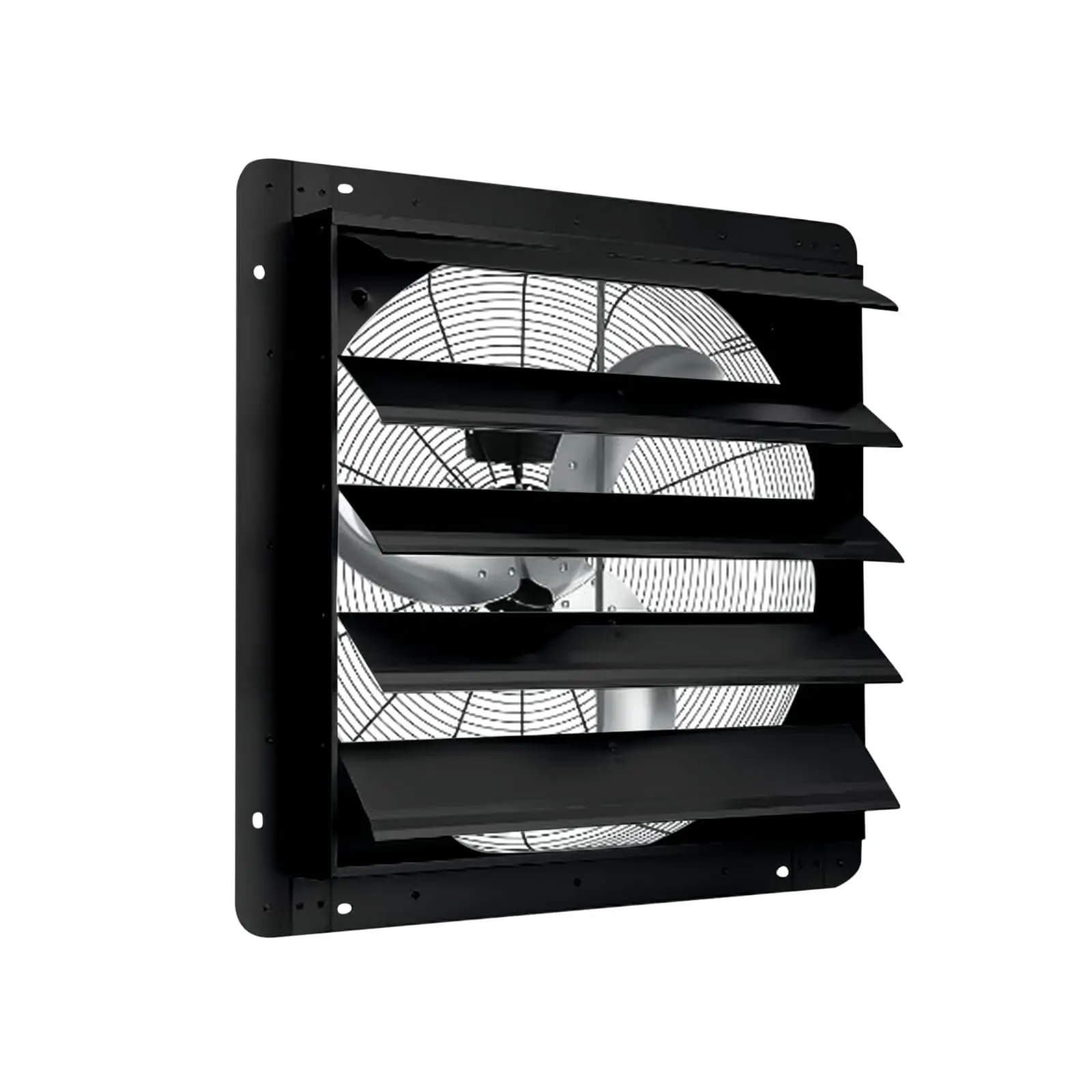 20/24 Inch Shutter Exhaust Fan, Aluminum Wall Mounted Ventilation Fan 3500 CFM for Attic, Shop, Workshop and Barn, Auto Shutters with Power Cord Kit, Black