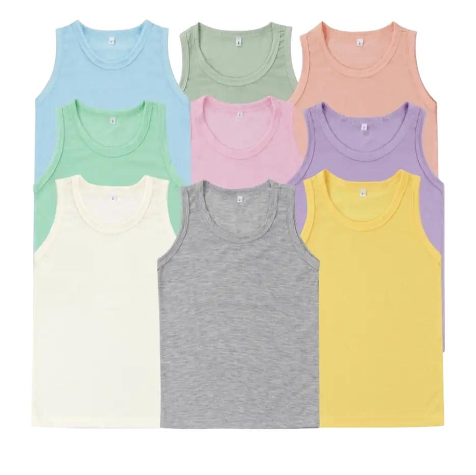 Blanks on Blanks 100% Polyester Tank Top Shirts for Sublimation DTG DTF Screen Printing Adult Kids Infant Sizes Plain Colors Versatile Material