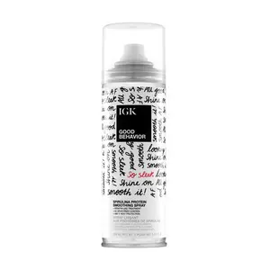 IGK GOOD BEHAVIOR Spirulina Protein Smoothing Spray | Keratin Like Treatment + Frizz Control + Heat Protectant | Vegan + Cruelty Free | 186ml | 5.6 oz