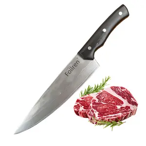 FOILREN 10Cr15CoMoV (VG10) Chef's Knife, 31cm Full Length, Ergonomic G10-Wood Hybrid Handle, 50±2 HRC Hardness, Gift Box Included – Ideal for Home Cooks & Professional Chefs