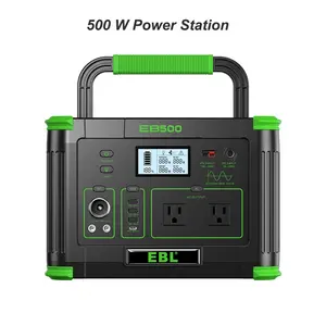 EBL portable Solar panel / Portable Power Station 500w — Outdoor Solar Generator  AC Outlet for Home Use, Emergency Backup, Camping