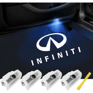 No-Fade LED Car Door Welcome Projector Lights with Aesthetic Logo, Compatible with Infiniti Q50 Q60 Q70 G25 G37 QX50/56/60/70/80 M25/35/37/45/56 FX35/37/45/50 EX25/35/37, Automotive Car Light Accessories