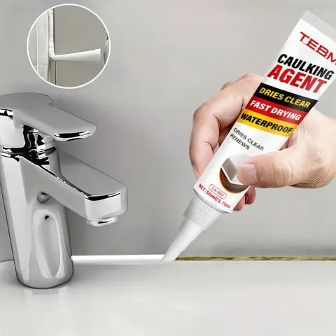Fast-Drying Waterproof Caulking Compound Sealant, Multi-Purpose Gap Filler for Bathrooms, Tiles, Walls, and Interior Home Use, Dries Clear