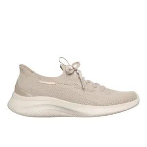Skechers Womens Ultra Flex 4.0 Slip-Ins Running Sneakers Shoes - Beige