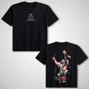 UFC Ilia Topuria UFC Champion Cotton Unisex Round Neck Short-Sleeve Graphic T-Shirt, MMA Streetwear Apparel, Boxing Apparel Gift for Him/Her, Menswear Top