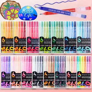 Acrylic Painting Gel Pen, Acrylic Drawing Markers, 1mm Needle Tip Gel Pen, Large Capacity Ink Pens, Art Supplies for Diary, Card, DIY, Coloring, Doodling, Scrapbooking Supplies
