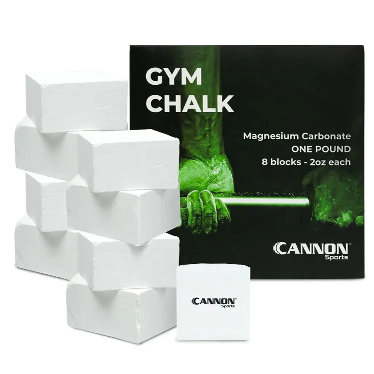 Cannon Sports Gym Chalk Blocks – 1 Pound Magnesium Carbonate 8 x 2oz Individually Wrapped Blocks – Professional Non-Slip, Sweatproof Grip for Weightlifting, Gymnastics, Rock Climbing and More