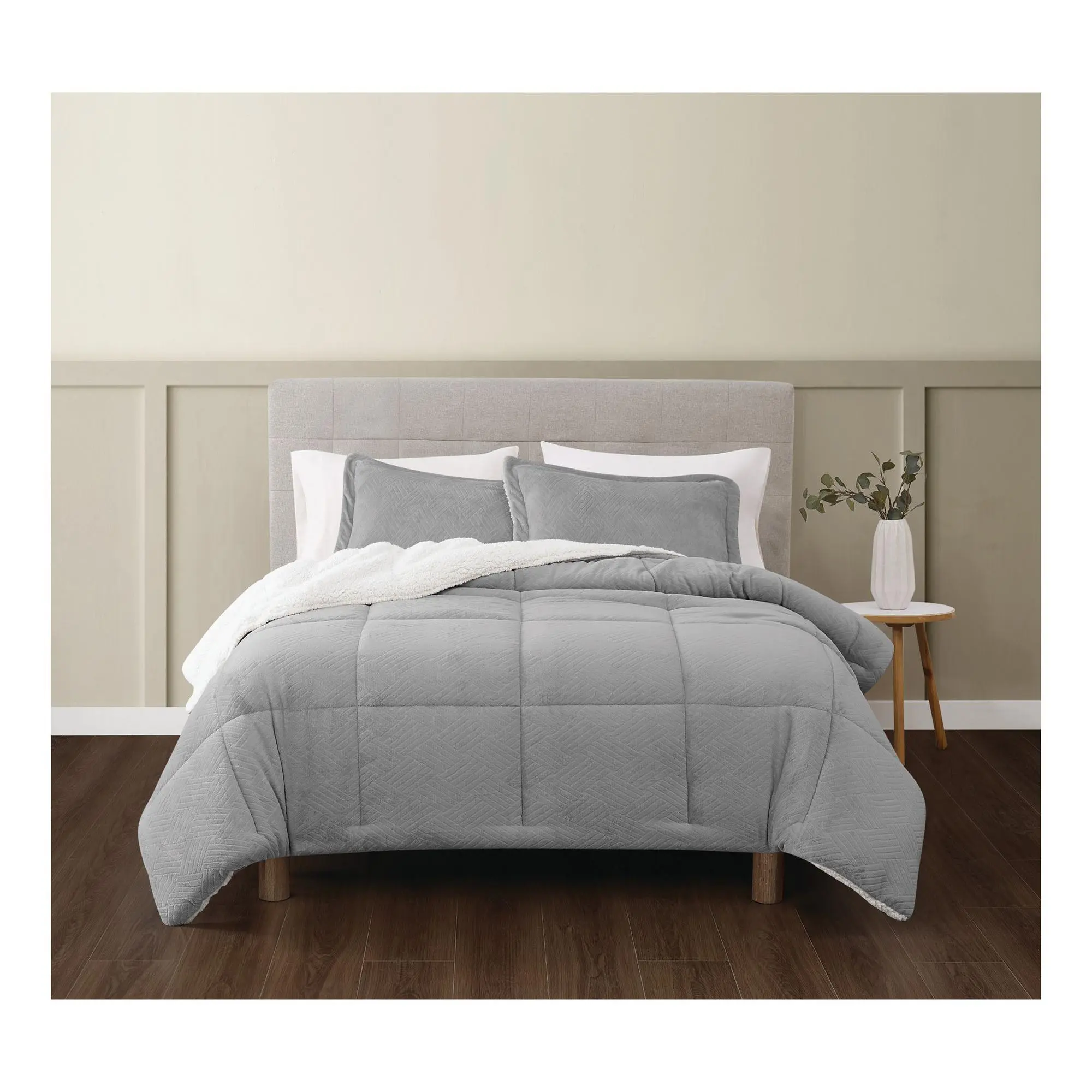Truly Soft Basket Carved Faux Fur Full/Queen 3pc Comforter Set