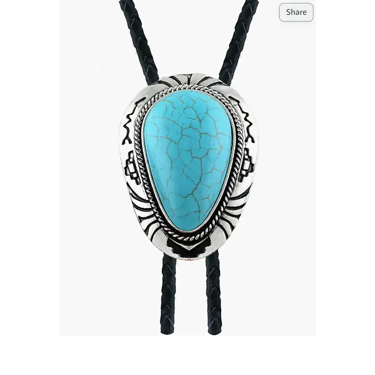 Western Cowboy Turquoise Bolo Tie