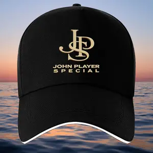 1pc John Player Special Logo Printed Baseball Cap - Black with Golden Accents, Sporty Design for Fitness, Outdoor Sports & Casual Wear