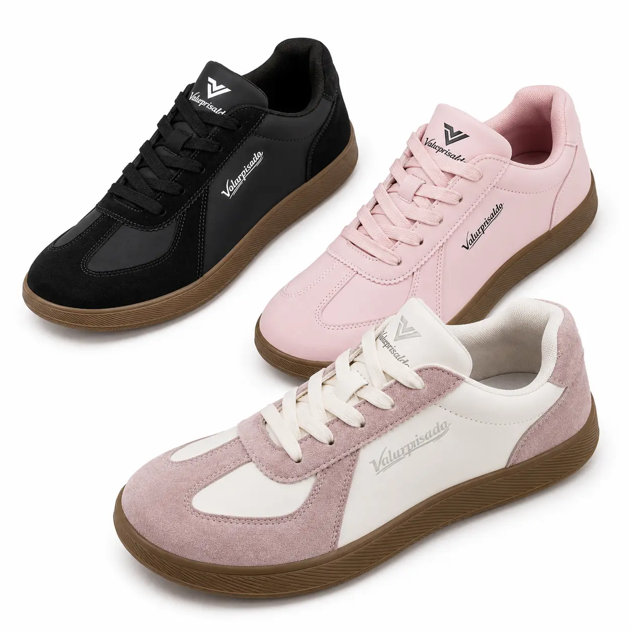 Women’s Retro Casual Sneakers Lace Up Low Top Fashion Walking Shoes Gum Sole Everyday Streetwear Sneakers