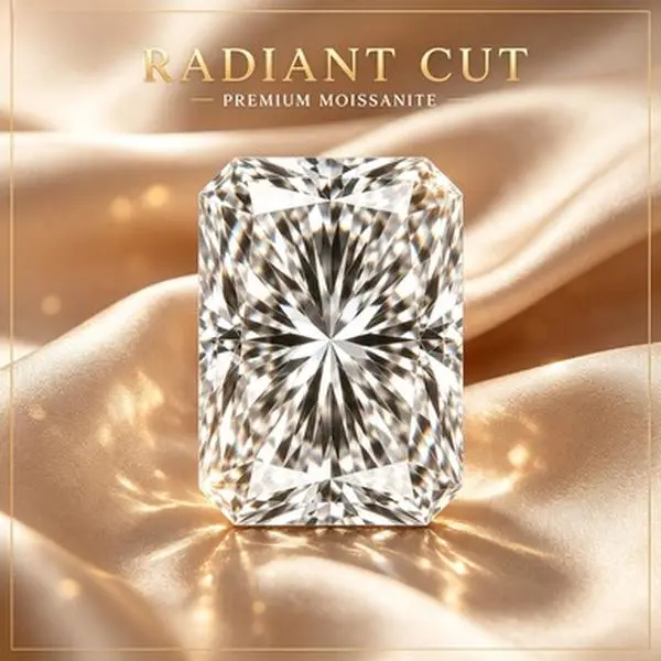 Premium Radiant Cut Moissanite Loose Stone, Lab Created Gemstone for DIY Jewelry