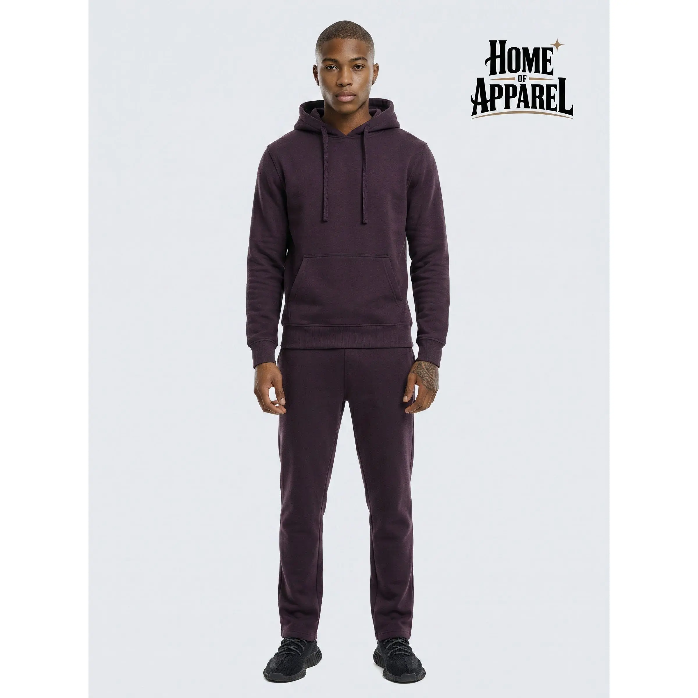 Dark Brown Heavy Weight Cotton Fleece Sweatsuit