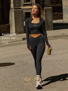 GLOWMODE X Harry Potter 24" FeatherFit Sweat-Wicking Soft Stretchy Crossover Waist Silicone Label Back Graphic Waist Pocket Leggings Low-Impact Yoga Pilates Barre Studio Daily Casual Wear