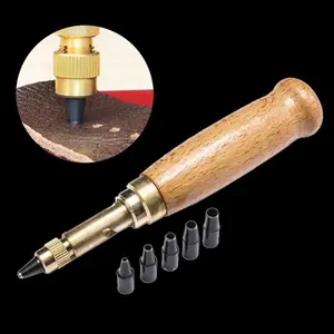 1.5-4mm Automatic Handheld Leather Hole Punch 6 Sizes Removable Belt Screw Hole Punch Belt Punch leather craft tools