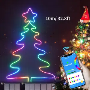 10M/32.8ft LED Neon Light Strip, RGB Color Changing LED Light Strip with APP Control, USB Powered LED Ambient Light for Bedroom, Living Room, Party, Festival