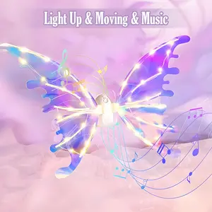 Musical Light-Up Butterfly Princess Set for Girls Ages 4-6 | Dress Up Toys and Halloween Gifts for Halloween Valentine's Day Birthday Christmas Party Favors