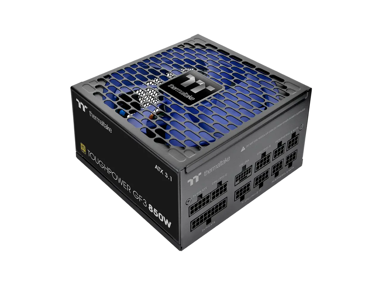 Thermaltake Toughpower GF3 850W; ATX 3.1; Native PCIe 5.1 12V-2x6; Flat Cables; Color Matched Connectors; Japanese Main Capacitors; 135mm Fan; 80 Plus Gold Certified; Black; PS-TPD-0850FNFAGU-4