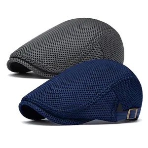 BIGWIG Men's Breathable Mesh Summer  – Adjustable Flat Cap, Newsboy Cap, Beret, Ivy Cap, Irish Driver Cap, and Fishing  Vintage Large Capacity Style Messenger Bag Playing Card Fedora Hat