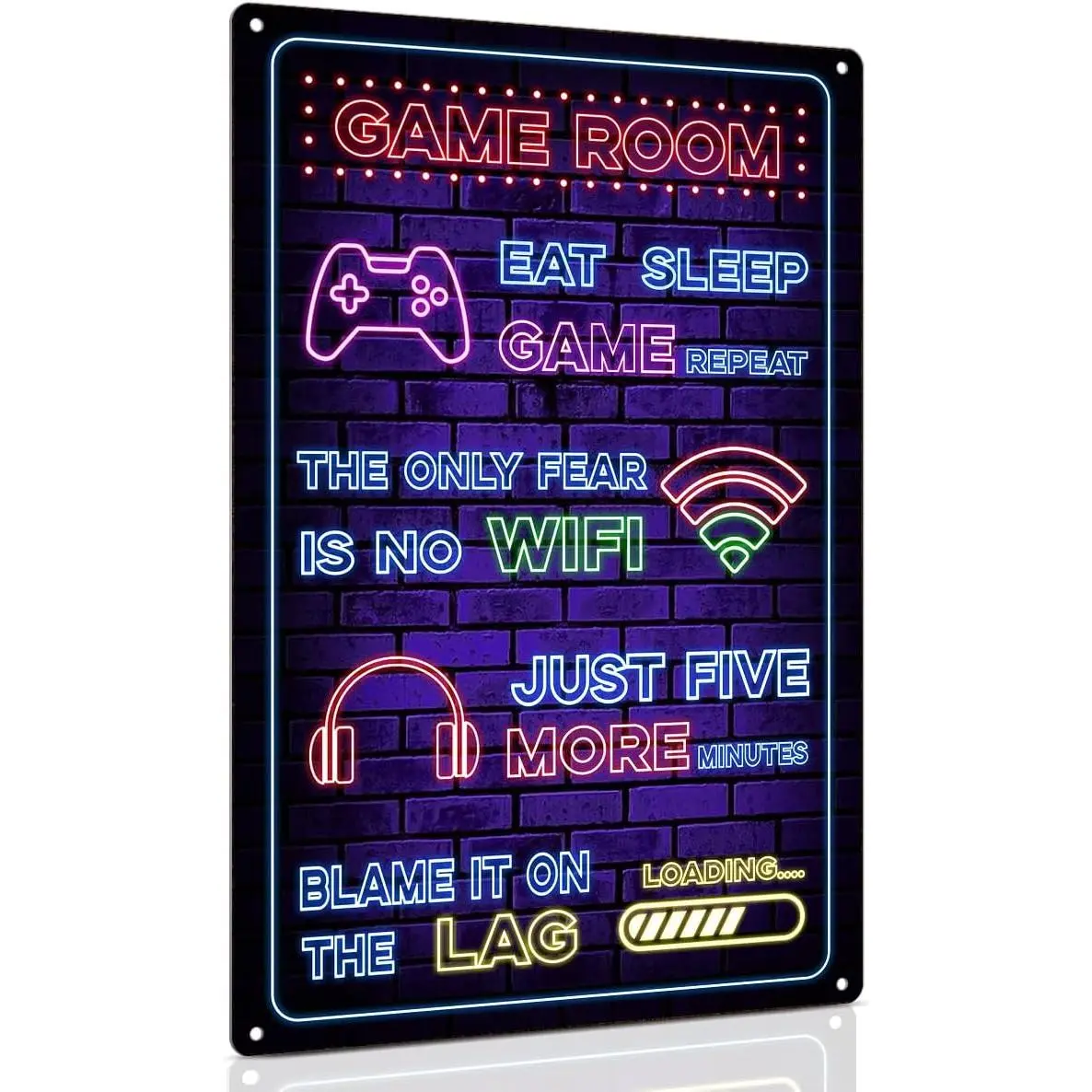 8x12 in Trend Young Gamer Metal Sign - Playful Artistic Funny Design, Welcome to the Game Room Wall Decor, 2025 Fashion City Winter Landscape Themed Room Decoration Gift for Boys