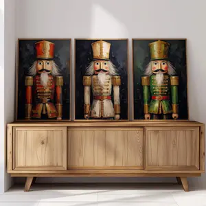 Unframed, Room Decor, Set of 3 Nutcracker Artwork, Classical Christmas Nutcracker Printing, Nutcracker Christmas Wall Art, Vintage Nutcracker Prints