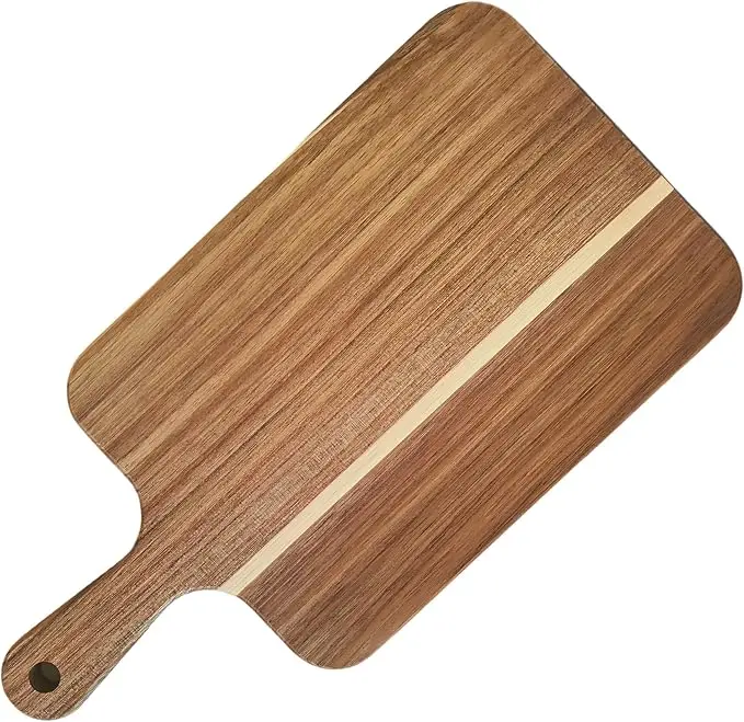 Wood Cutting Board with Handle, Acacia Wood Cutting  Board, Charcuterie Board/Serving Board/Cheese, Bread, Vegetables & Fruits  Chopping Kitchen